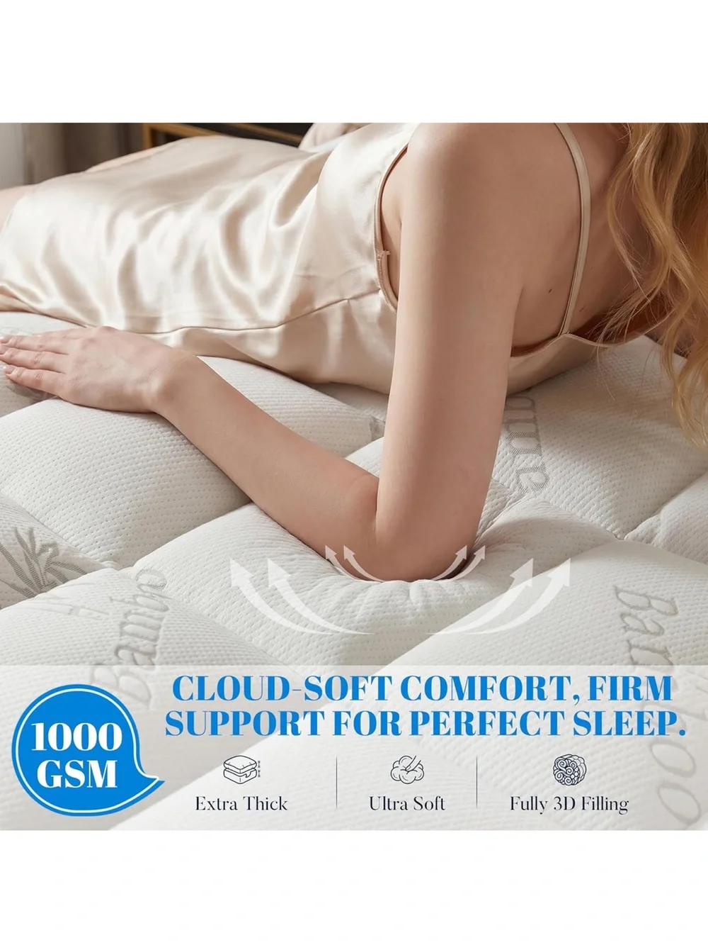 100% waterproof queen size mattress topper viscose made from bamboo pillow